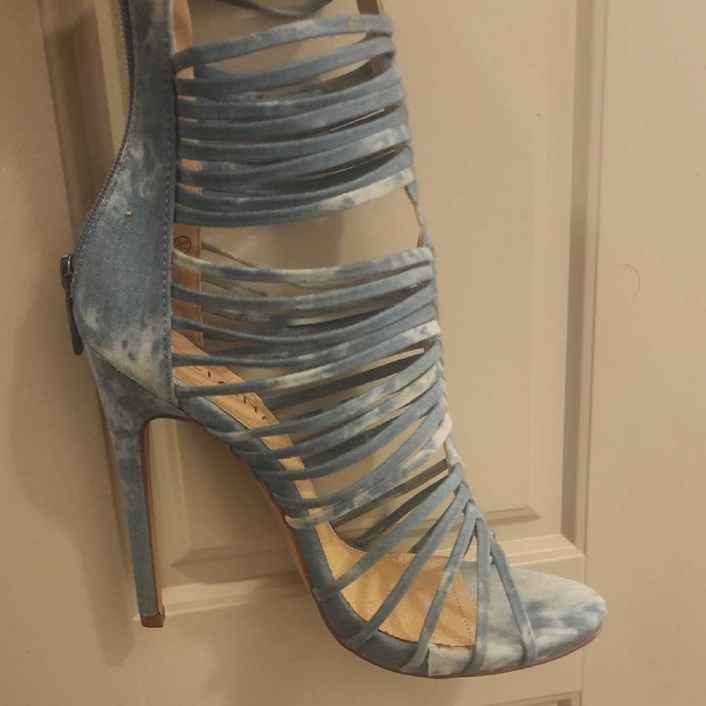 Women's Blue Strappy Heels